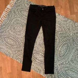 American Eagle Black Jeggings Size 6 long